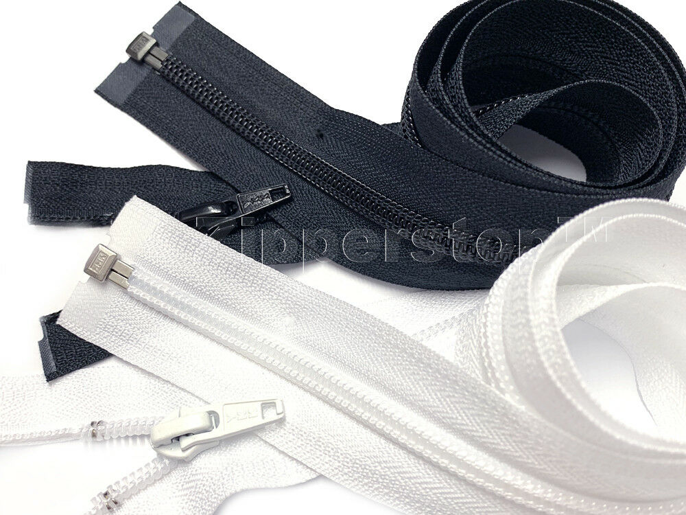Ykk #5 Nylon Coil Jacket Zipper Separating Black Or White 7" - 48" Made In Usa
