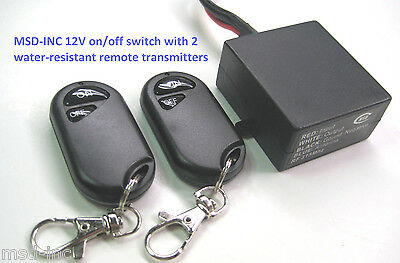 12v 315mhz on/off relay switch with 2 water resistant remote control keyfob RS10
