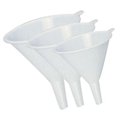 Norpro White Plastic Funnels 3 Piece Set Small Medium Large #243