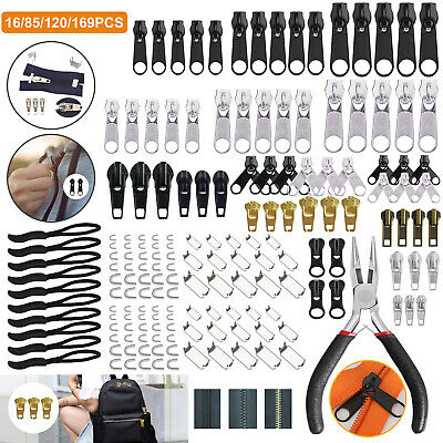 120x Zipper Replacement Zipper Repair Kit /Zipper Install Pliers for Bags Jacket