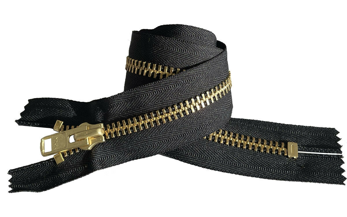 YKK #10 Large Brass Metal Closed-end Zippers Extra Heavy Color Black 7